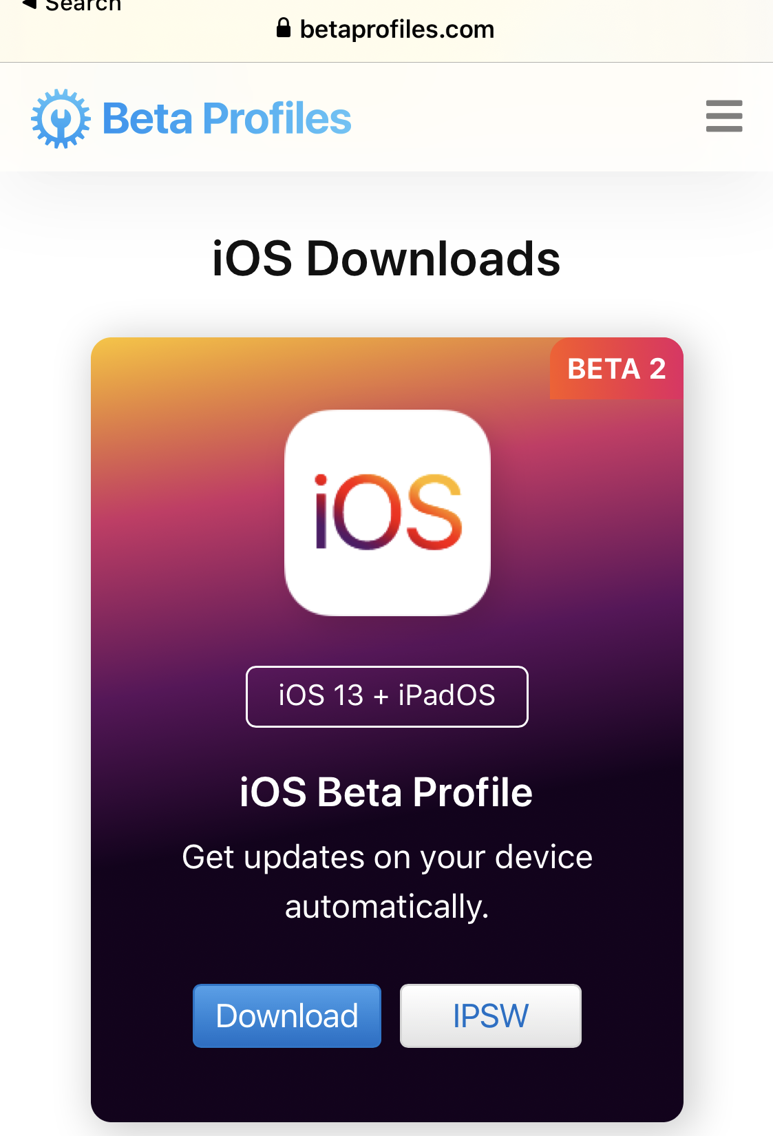 beta profiles ios 16